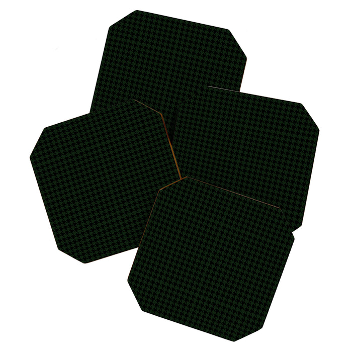 Houndstooth (black and dark green) Coaster Gallery Image 1