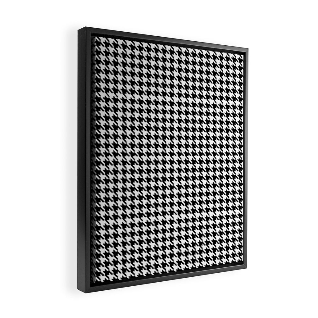 Houndstooth (black and white) Framed Canvas Print Gallery Image 2