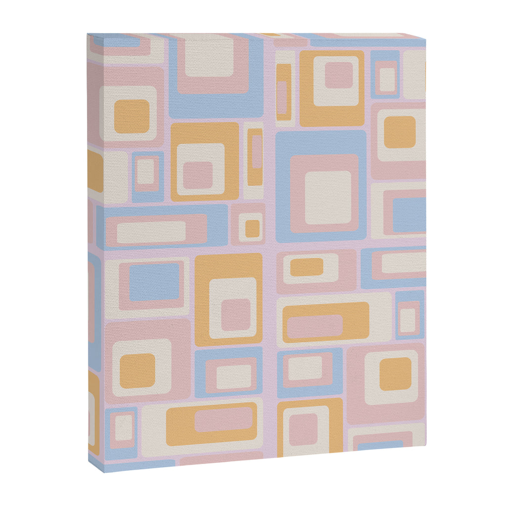 mid century mod squares pastel beach palette Canvas Print Gallery Image 8