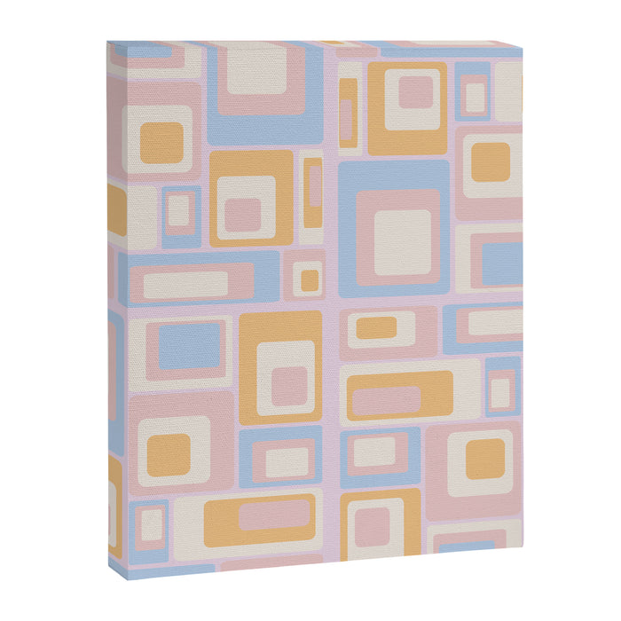 mid century mod squares pastel beach palette Canvas Print Gallery Image 1