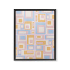 mid century mod squares pastel beach palette Framed Canvas Print Gallery Image 8