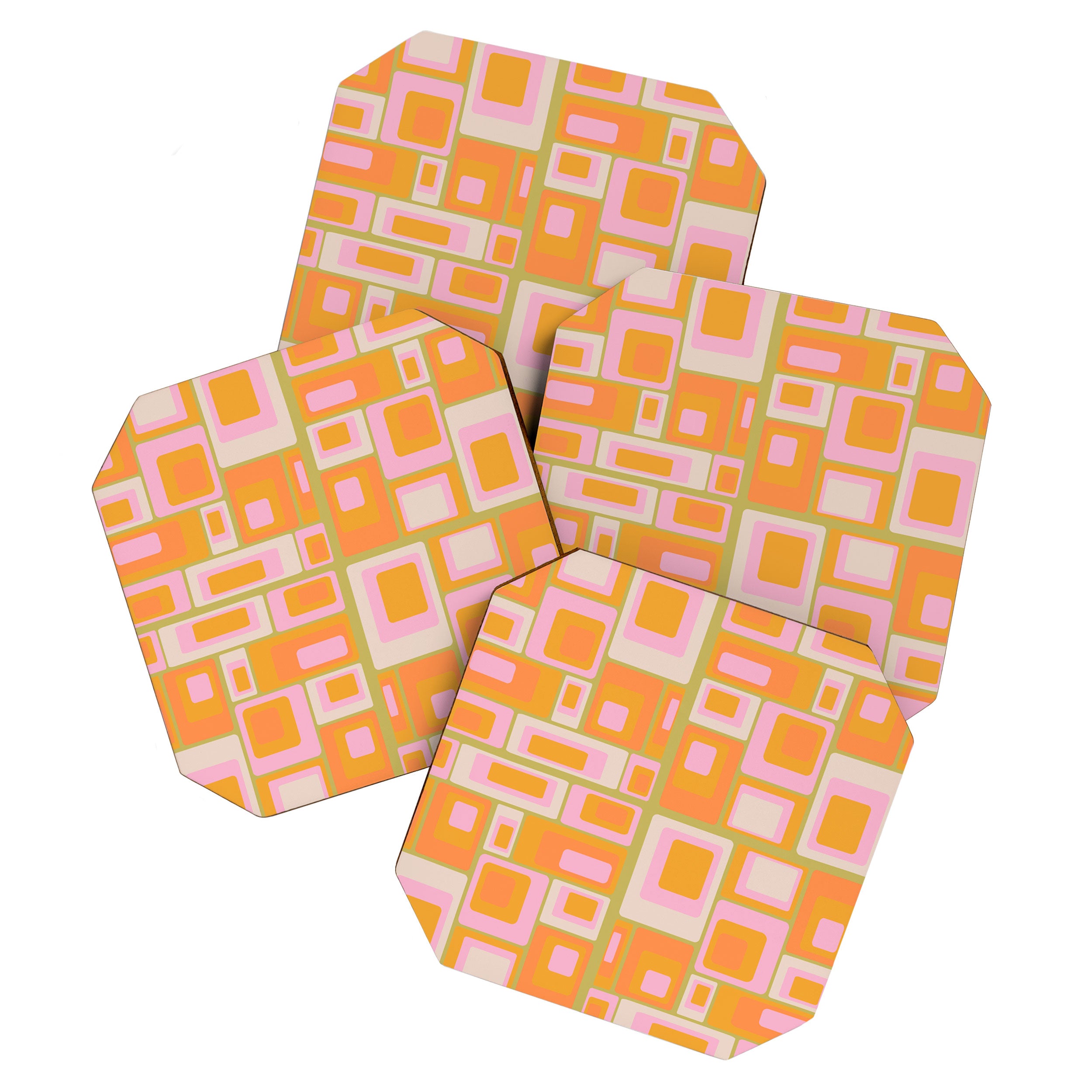 midcentury mod squares 70s tv set palette Coaster Gallery Image 1