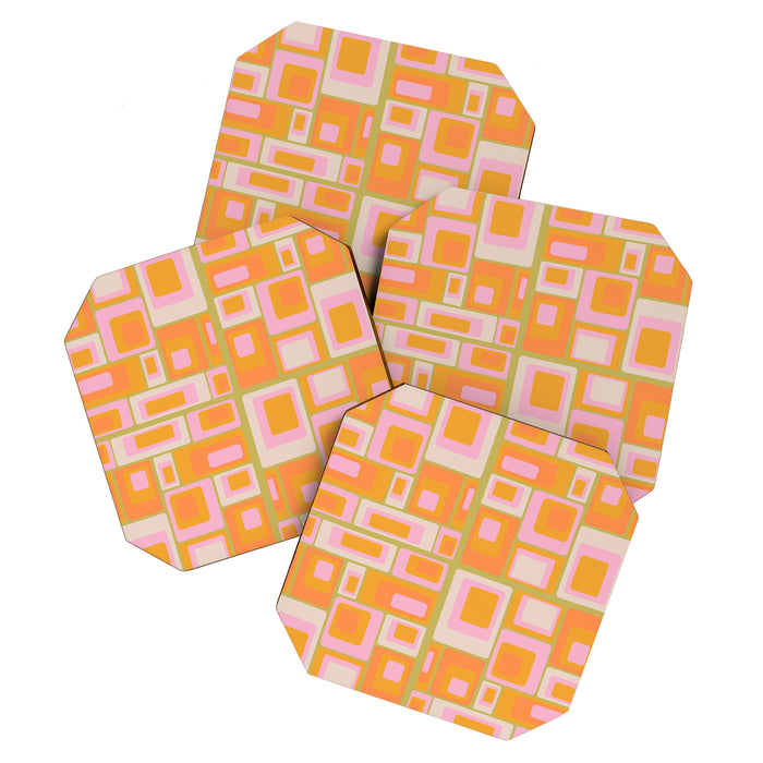 midcentury mod squares 70s tv set palette Coaster Gallery Image 1