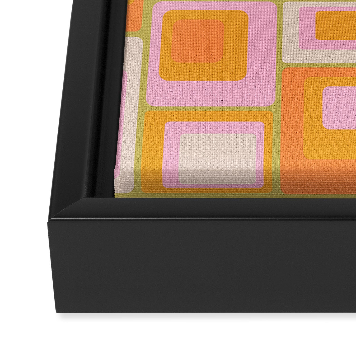 midcentury mod squares 70s tv set palette Framed Canvas Print Gallery Image 3