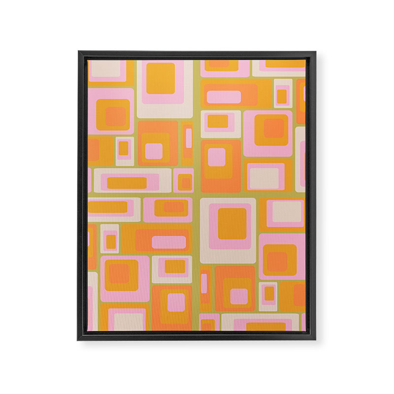 midcentury mod squares 70s tv set palette Framed Canvas Print Gallery Image 8