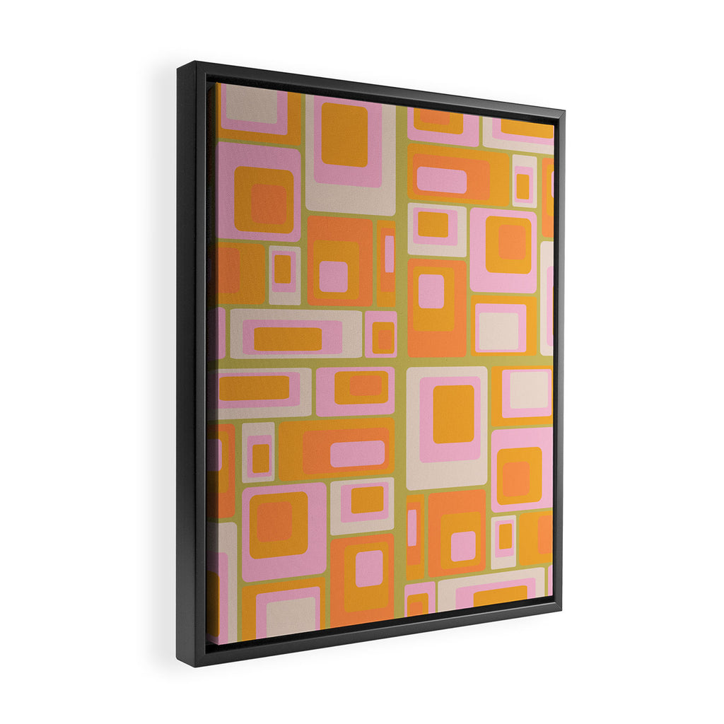 midcentury mod squares 70s tv set palette Framed Canvas Print Gallery Image 2