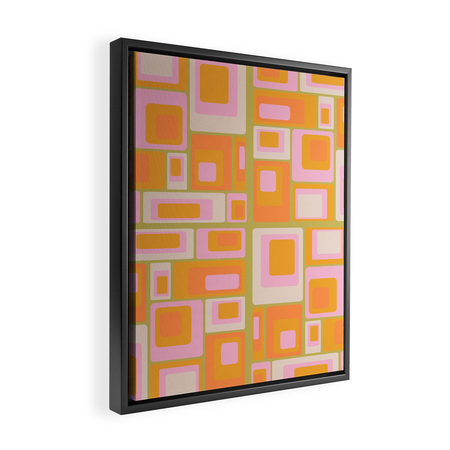 midcentury mod squares 70s tv set palette Framed Canvas Print Gallery Image 2