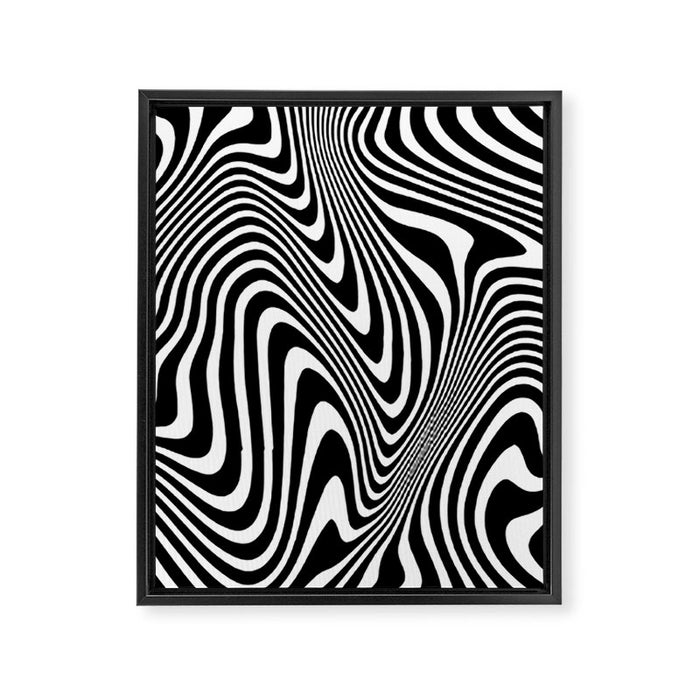 optical illusion (black + white) Framed Canvas Print Gallery Image 1