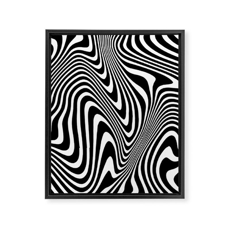 optical illusion (black + white) Framed Canvas Print Gallery Image 8