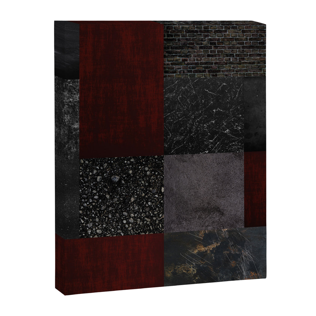 Patchwork (Burgundy and Black) Canvas Print Gallery Image 8