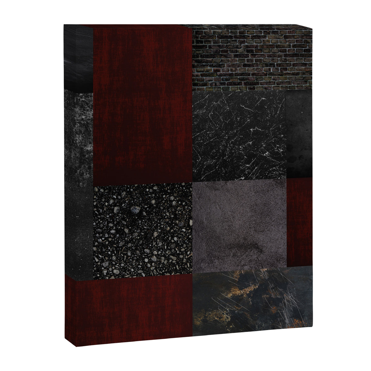 Patchwork (Burgundy and Black) Canvas Print Gallery Image 8
