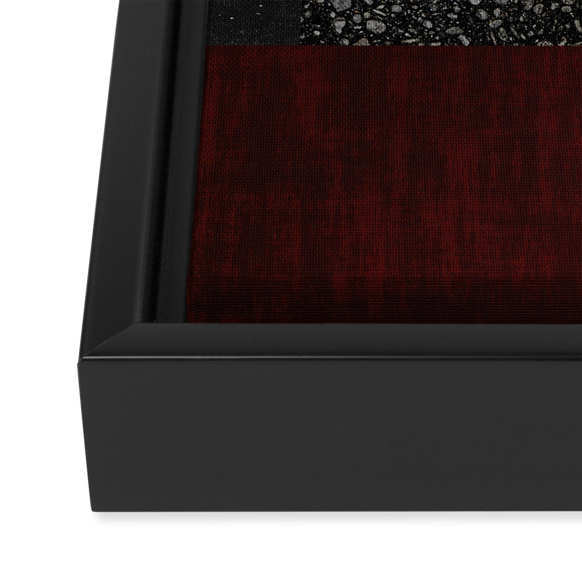 Patchwork (Burgundy and Black) Framed Canvas Print Gallery Image 3