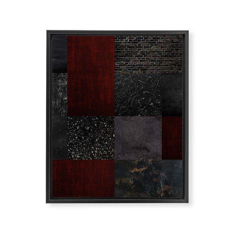 Patchwork (Burgundy and Black) Framed Canvas Print Gallery Image 8