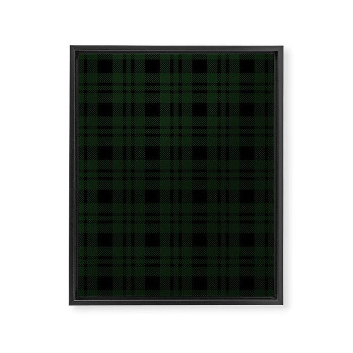 Plaid (Dark green) Framed Canvas Print Gallery Image 1