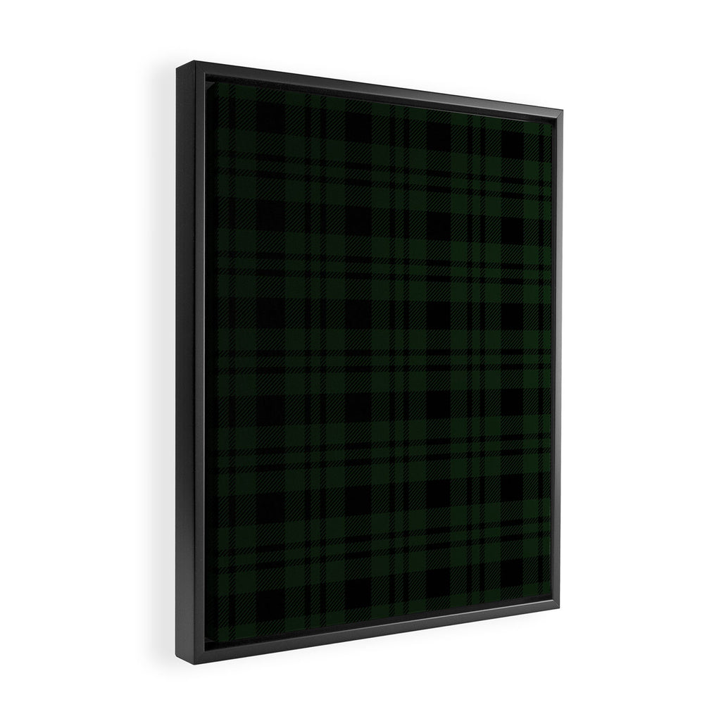 Plaid (Dark green) Framed Canvas Print Gallery Image 2