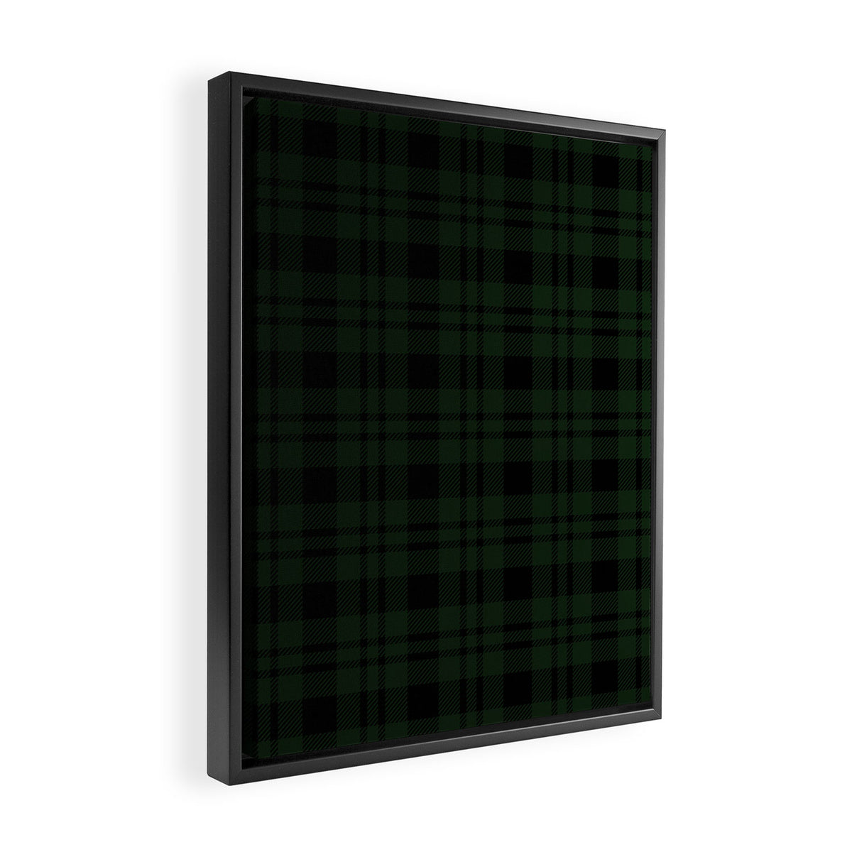 Plaid (Dark green) Framed Canvas Print Gallery Image 2