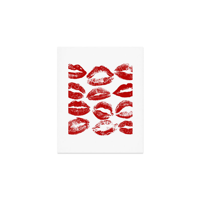 red lipstick kisses Art Print Gallery Image 1
