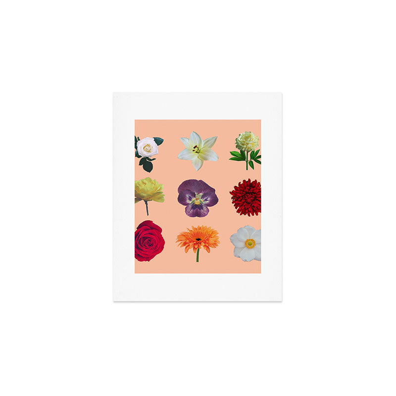 sunshine orange flower collage Art Print Gallery Image 1