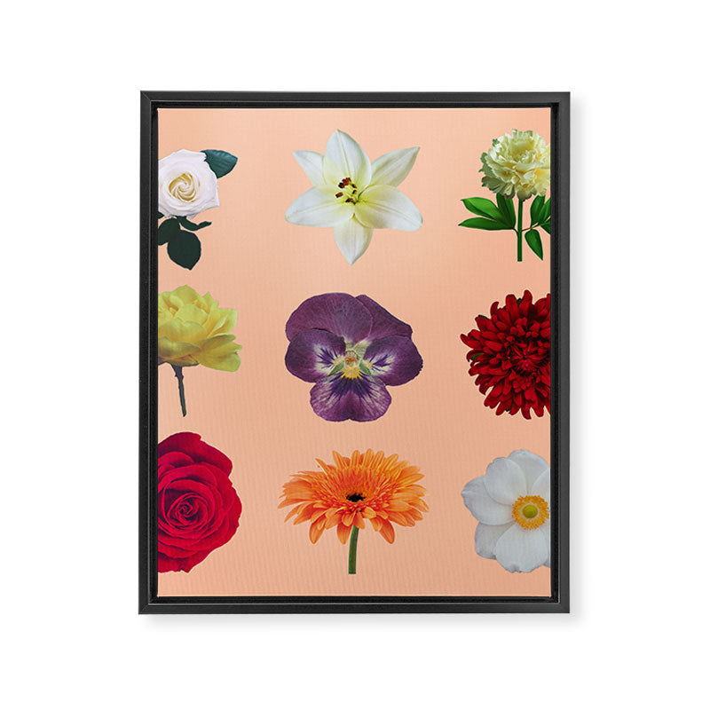 sunshine orange flower collage Framed Canvas Print Gallery Image 8