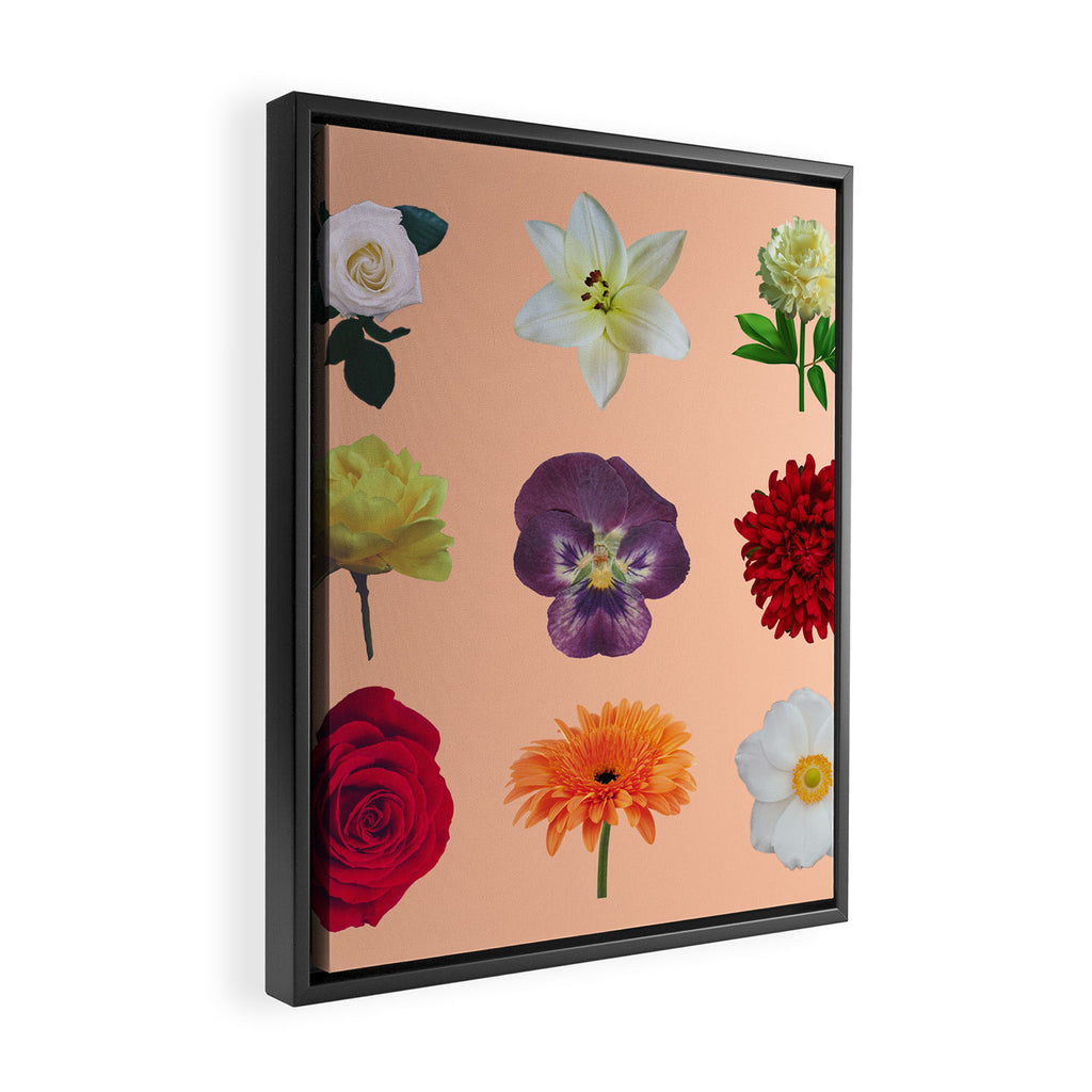 sunshine orange flower collage Framed Canvas Print Gallery Image 2