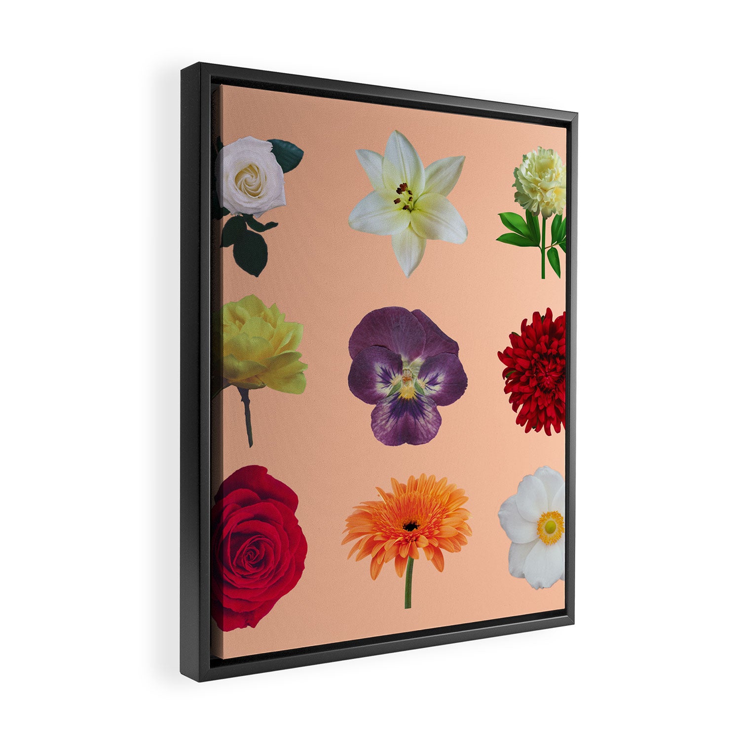 sunshine orange flower collage Framed Canvas Print Gallery Image 2