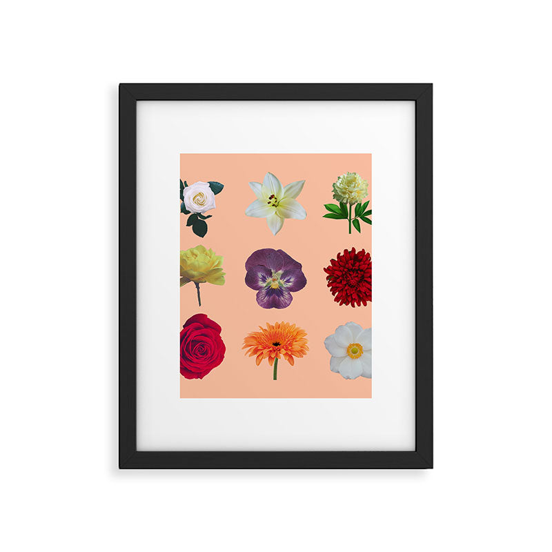 sunshine orange flower collage Framed Art Print Gallery Image 6