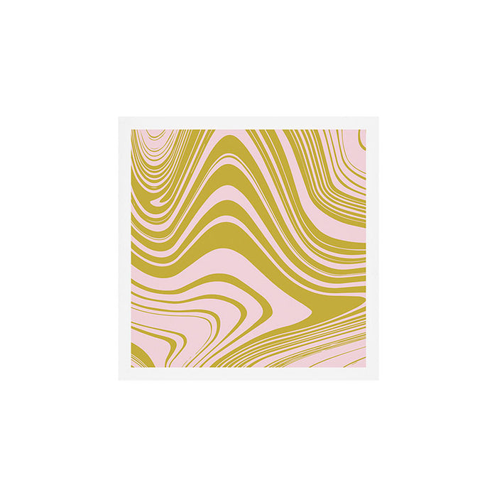 swirly groovy marble chartreuse and soft pink Art Print Gallery Image 1