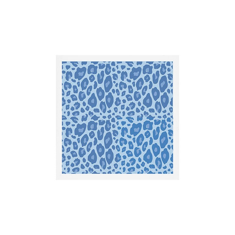 ultra bold leopard blue pastel Art Print Gallery Image 1