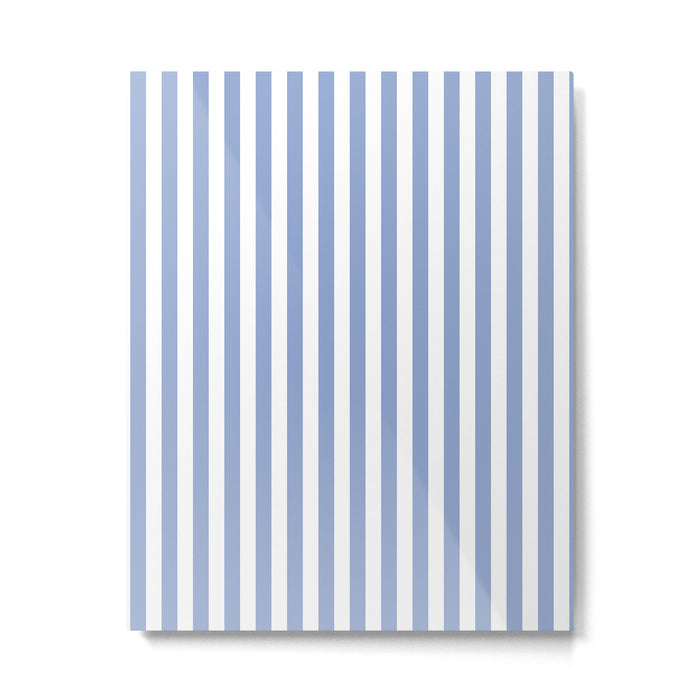 vertical stripes- light blue and white Metal Print Gallery Image 1