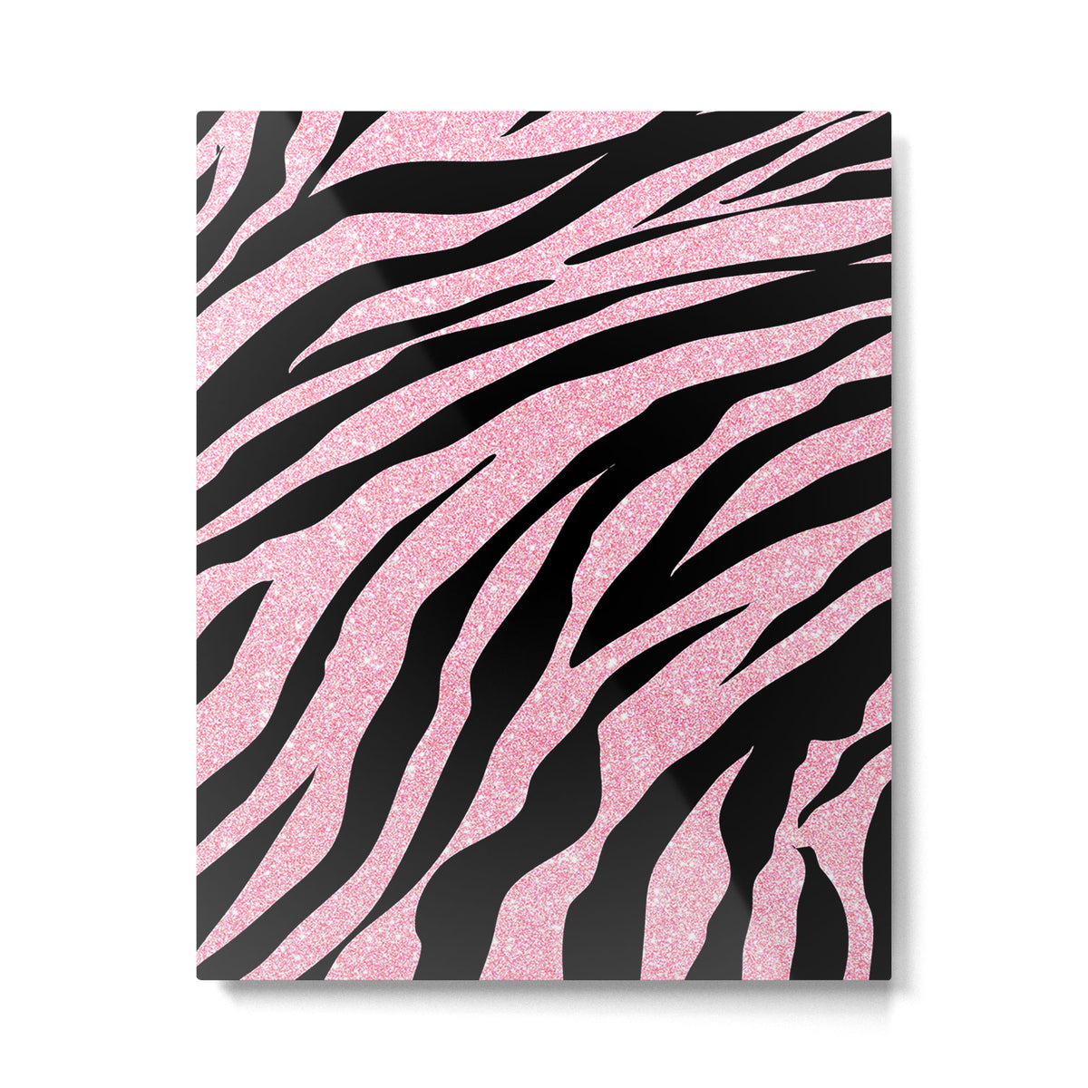y2k mcbling light pink glitter zebra Metal Print Gallery Image 6