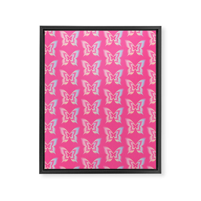 y2k pop super butterfly pink Framed Canvas Print Gallery Image 1