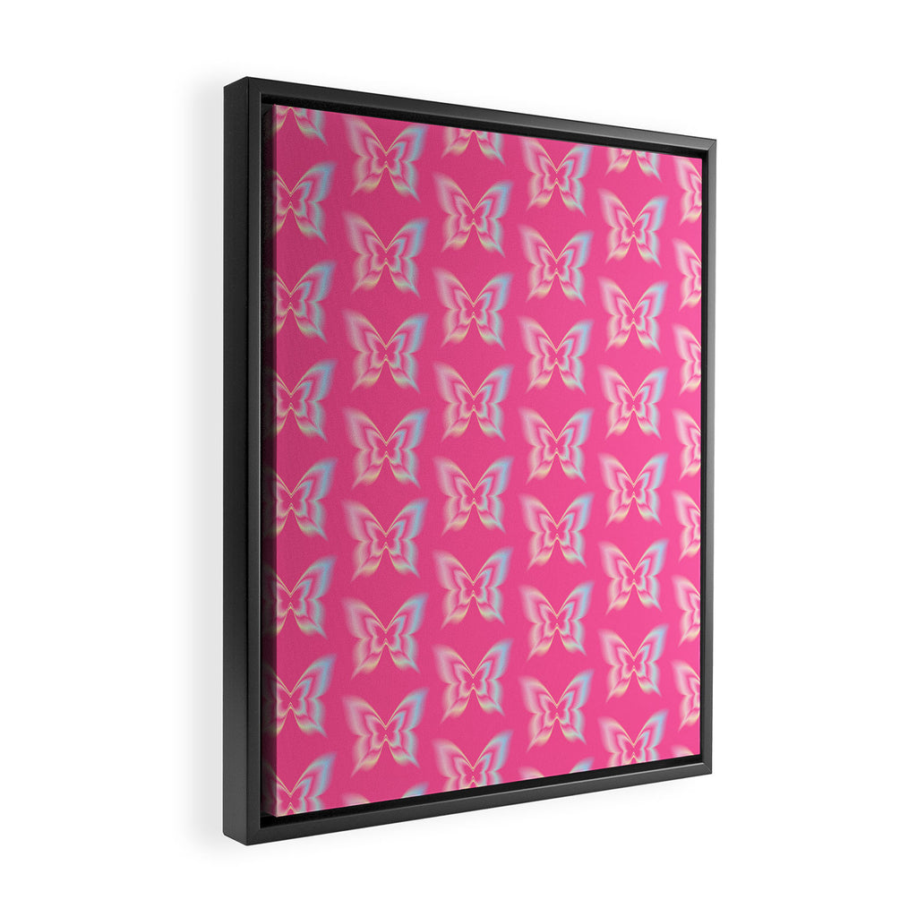 y2k pop super butterfly pink Framed Canvas Print Gallery Image 2