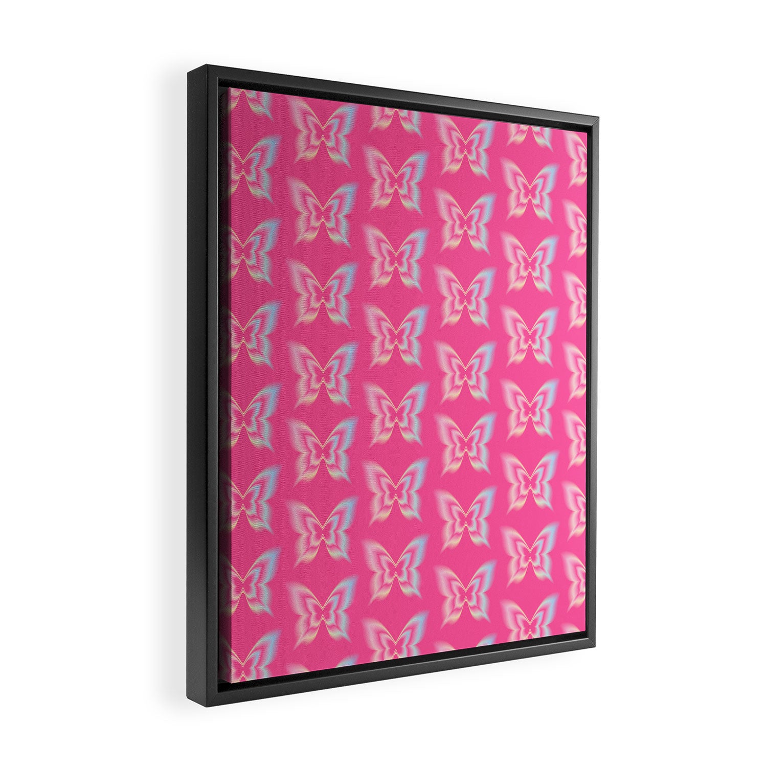 y2k pop super butterfly pink Framed Canvas Print Gallery Image 2
