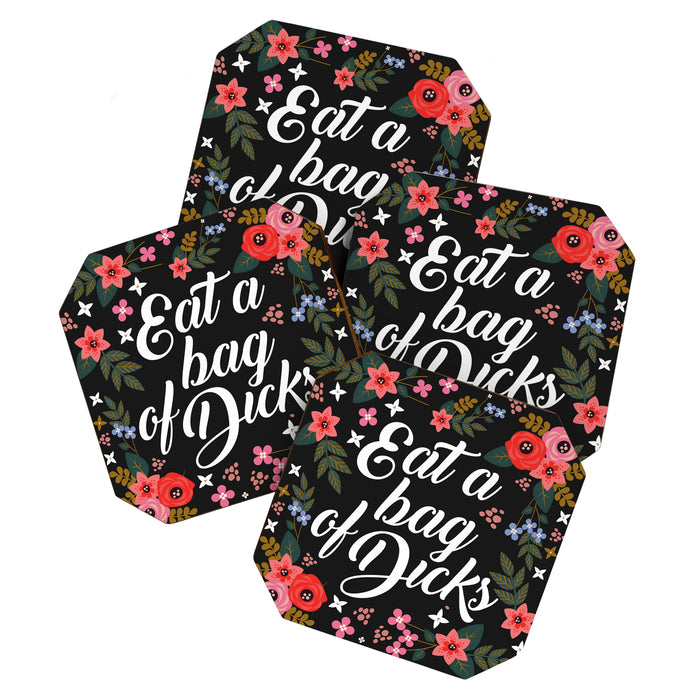 Eat A Bag Of Dicks, Funny Saying Coaster Gallery Image 1
