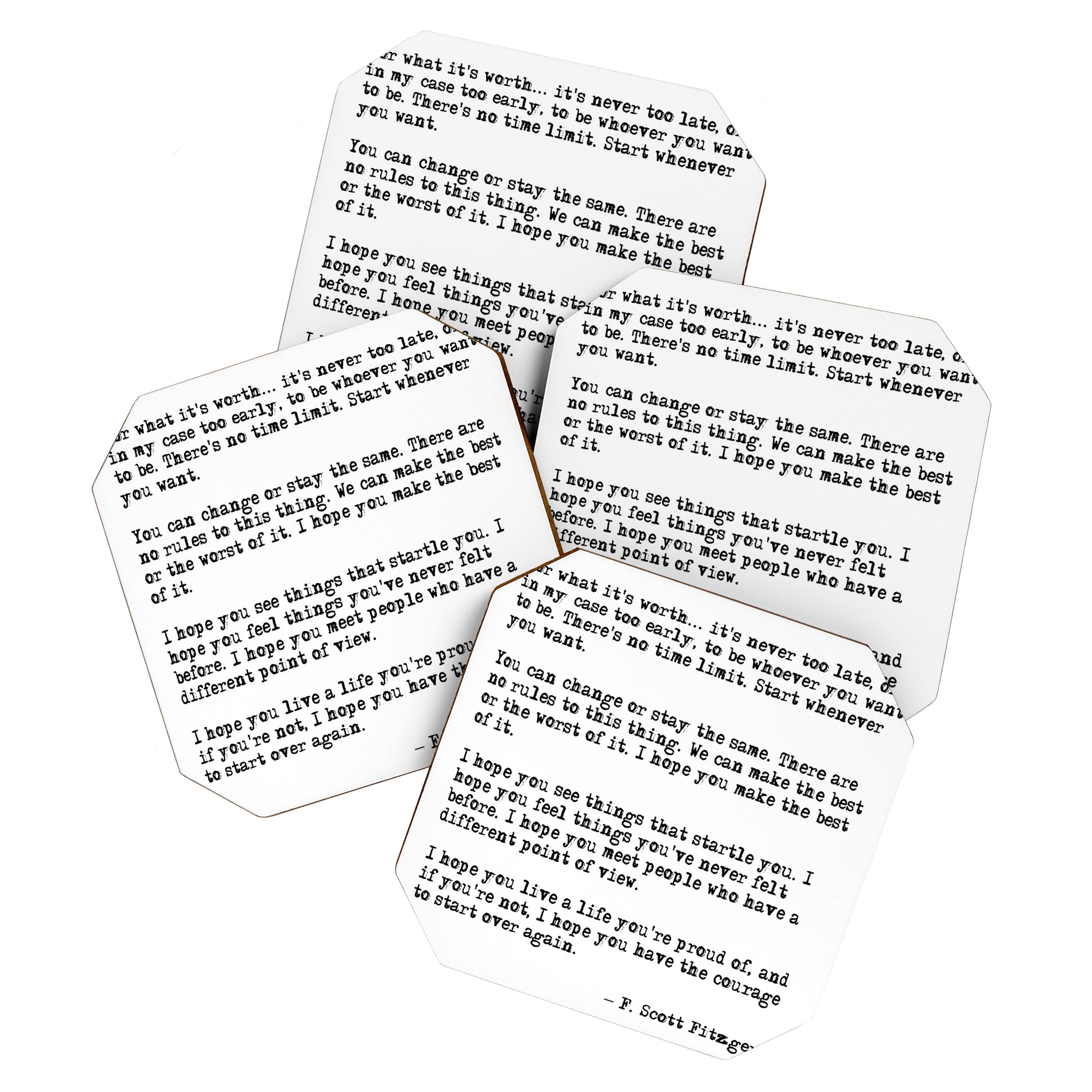 For what it's worth - F Scott Fitzgerald quote Coaster Gallery Image 1