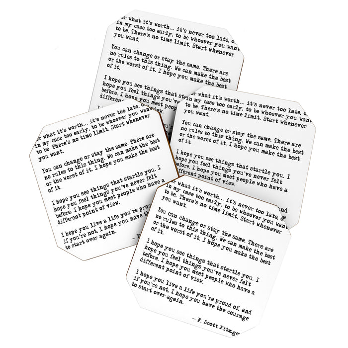 For what it's worth - F Scott Fitzgerald quote Coaster Gallery Image 1
