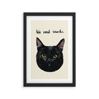 Black Cat needs snacks Framed Art Print Gallery Image 2