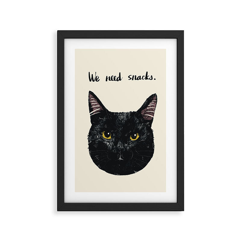 Black Cat needs snacks Framed Art Print Gallery Image 2