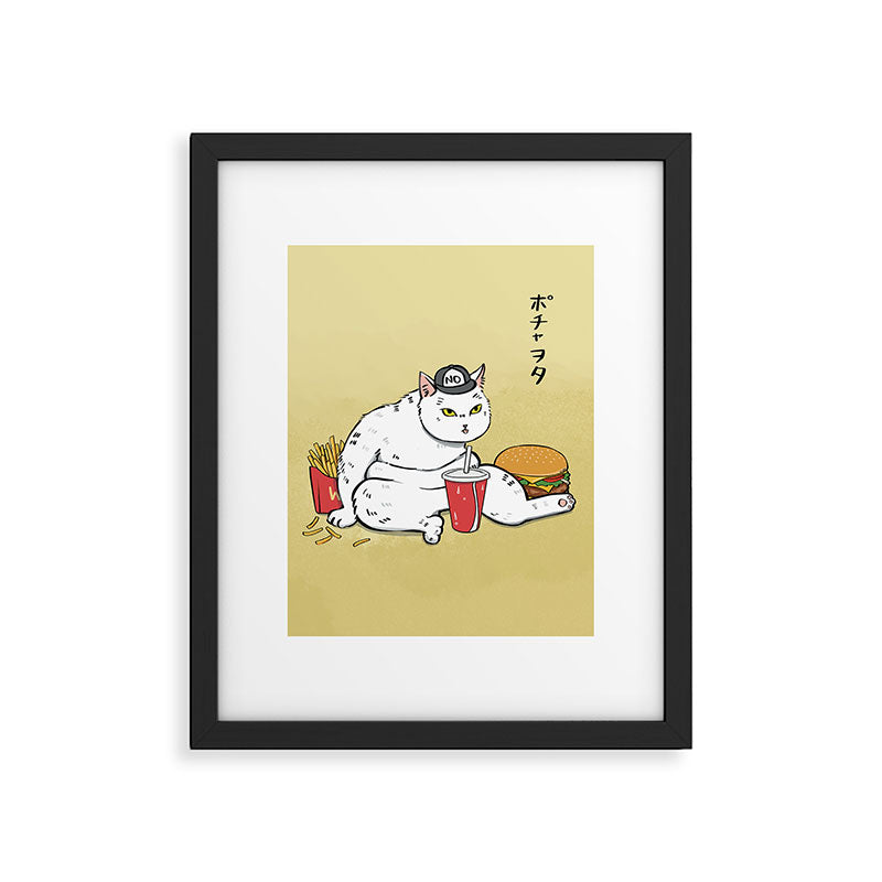 Fast Food Cat Framed Art Print Gallery Image 6