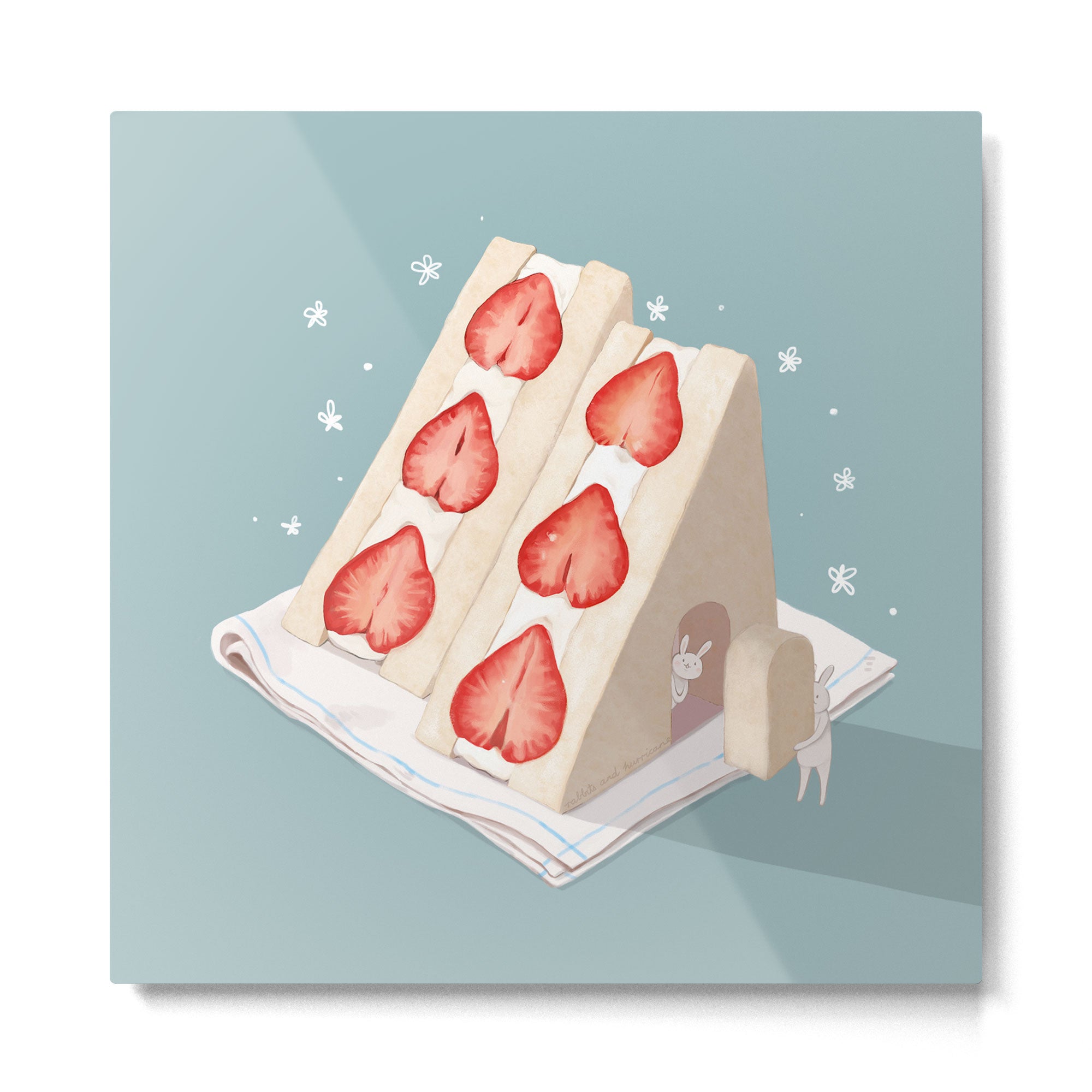 Strawberry Sandwiches Metal Print Gallery Image 2