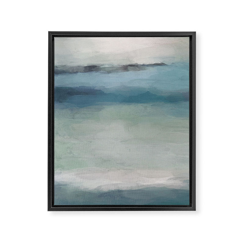 Dragons Teeth Maui - Abstract Painting, Light Blue, Teal, Sage Green Prints Modern Wall Art Framed Canvas Print Gallery Image 3