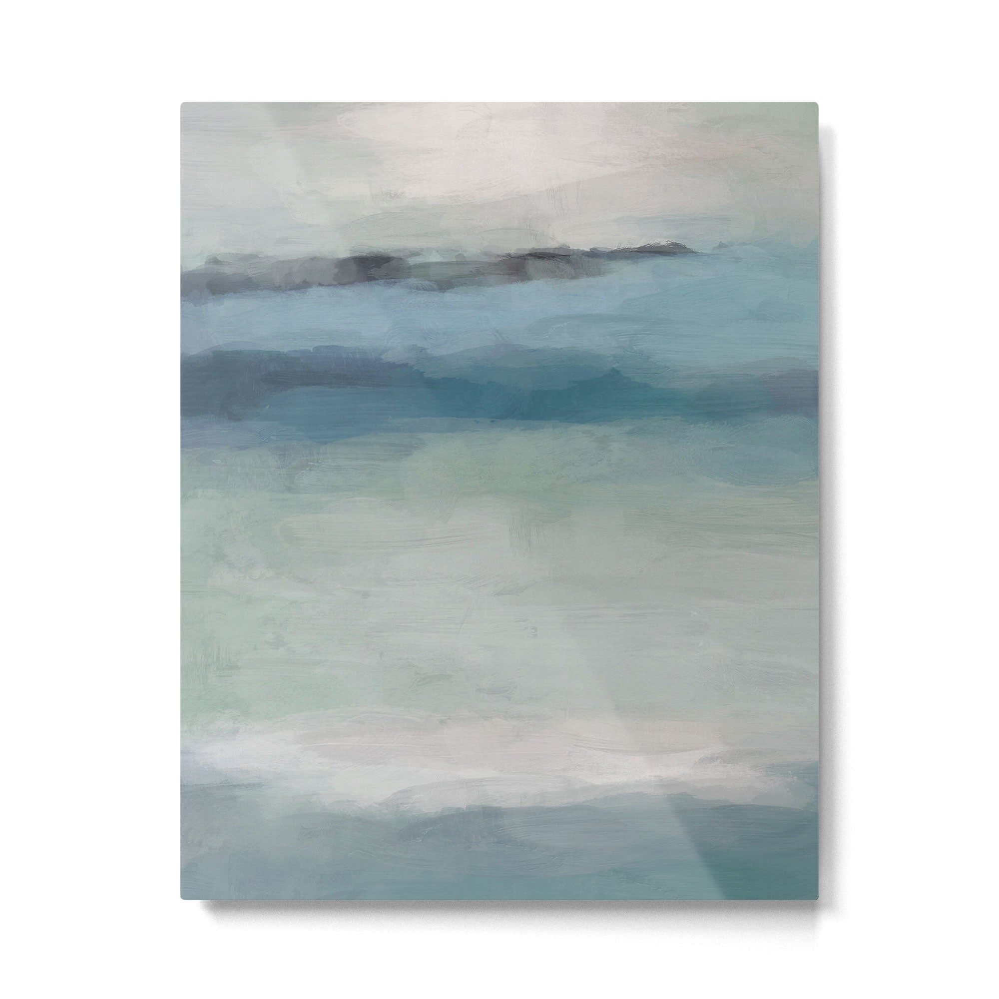 Dragons Teeth Maui - Abstract Painting, Light Blue, Teal, Sage Green Prints Modern Wall Art Metal Print Gallery Image 4