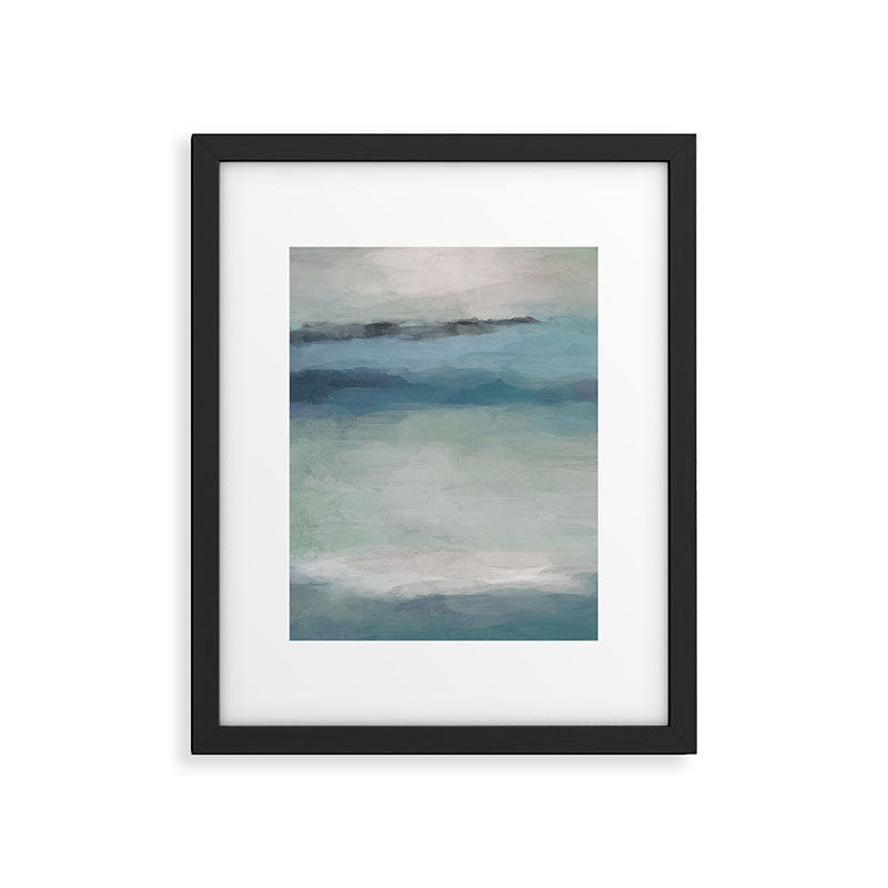 Dragons Teeth Maui - Abstract Painting, Light Blue, Teal, Sage Green Prints Modern Wall Art Framed Art Print Gallery Image 5