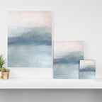 Atlantic Ocean Sunrise I - Blush Pink Mint Sky Baby Blue Abstract Sky Wall Art Water Clouds Painting Canvas Print Gallery Image 3