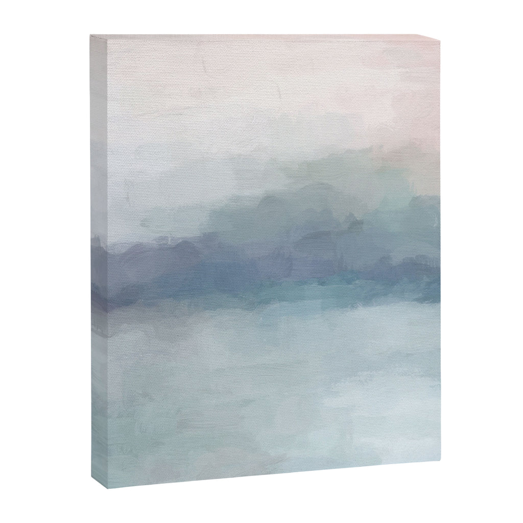 Atlantic Ocean Sunrise I - Blush Pink Mint Sky Baby Blue Abstract Sky Wall Art Water Clouds Painting Canvas Print Gallery Image 3