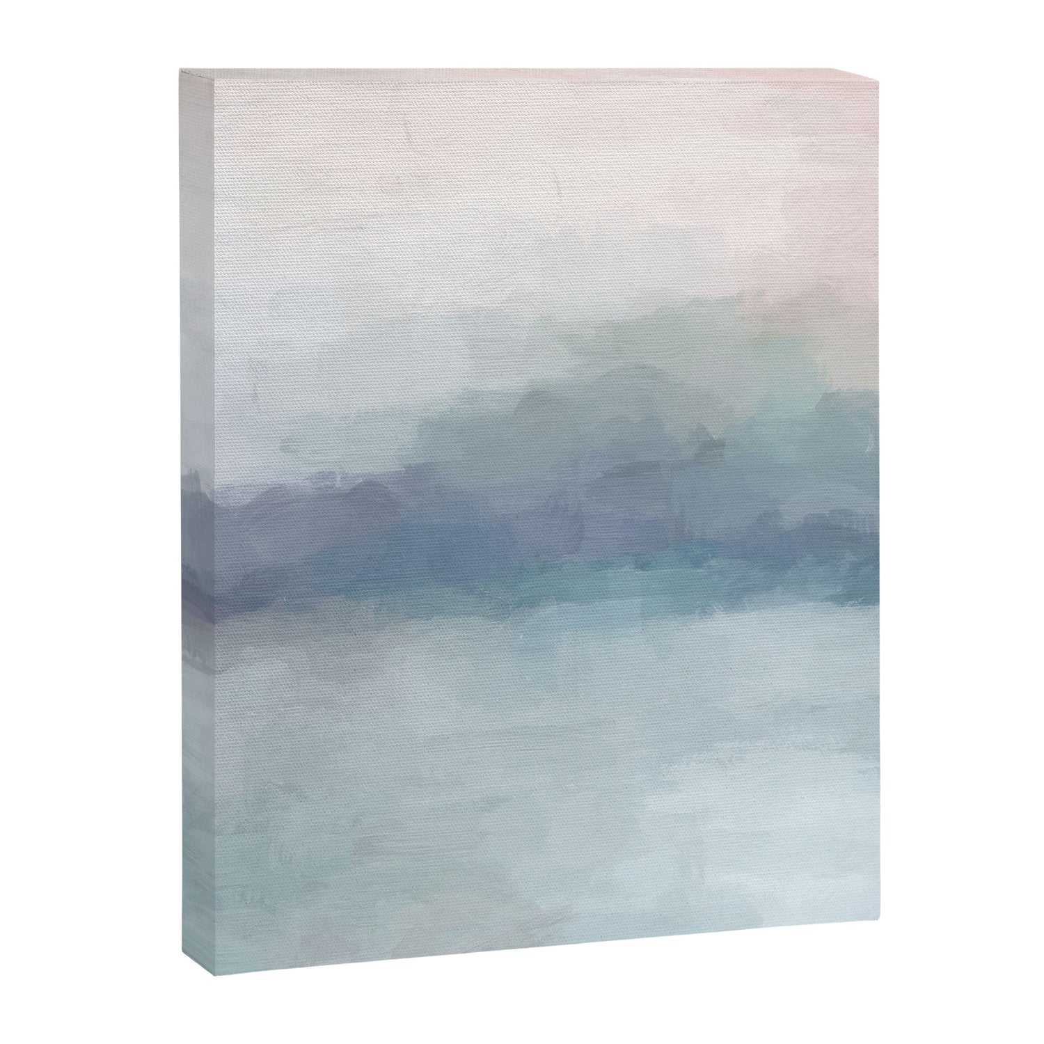 Atlantic Ocean Sunrise I - Blush Pink Mint Sky Baby Blue Abstract Sky Wall Art Water Clouds Painting Canvas Print Gallery Image 3