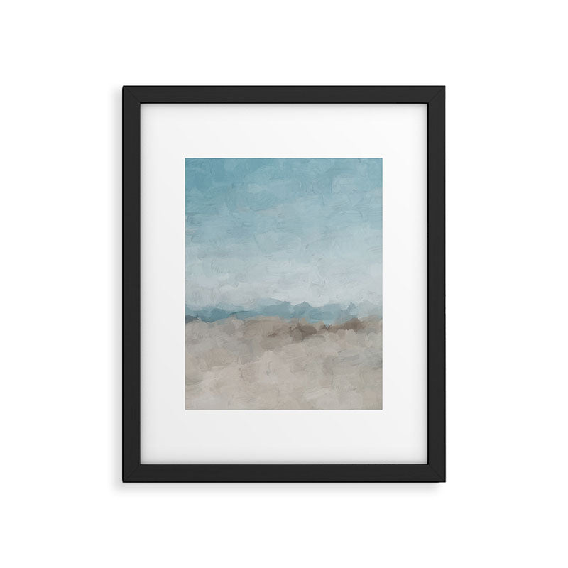 Beach Day II - Ocean Horizon Sandy Sunny Clear Blue Skies Abstract Nature Painting Art Print  Framed Art Print Gallery Image 4