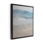 Beach Dream I - Light Aqua Blue Ocean Shore Waves Horizon Sandy Beige Abstract Ocean Painting Framed Canvas Print Gallery Image 2