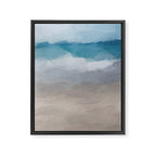 Beach Dream II - Aqua Blue Ocean Shore Break Waves Horizon Sandy Abstract Ocean Painting Art Print Framed Canvas Print Gallery Image 6