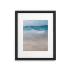 Beach Dream II - Aqua Blue Ocean Shore Break Waves Horizon Sandy Abstract Ocean Painting Art Print Framed Art Print Gallery Image 5